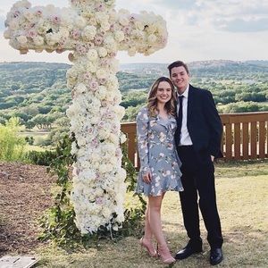 Missguided Blue Floral Ruffle Tea Dress